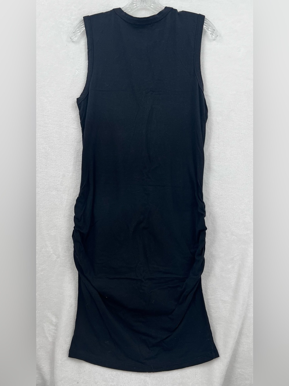 James Perse Black Ruched Sheath Midi Dress - Picture 7 of 7
